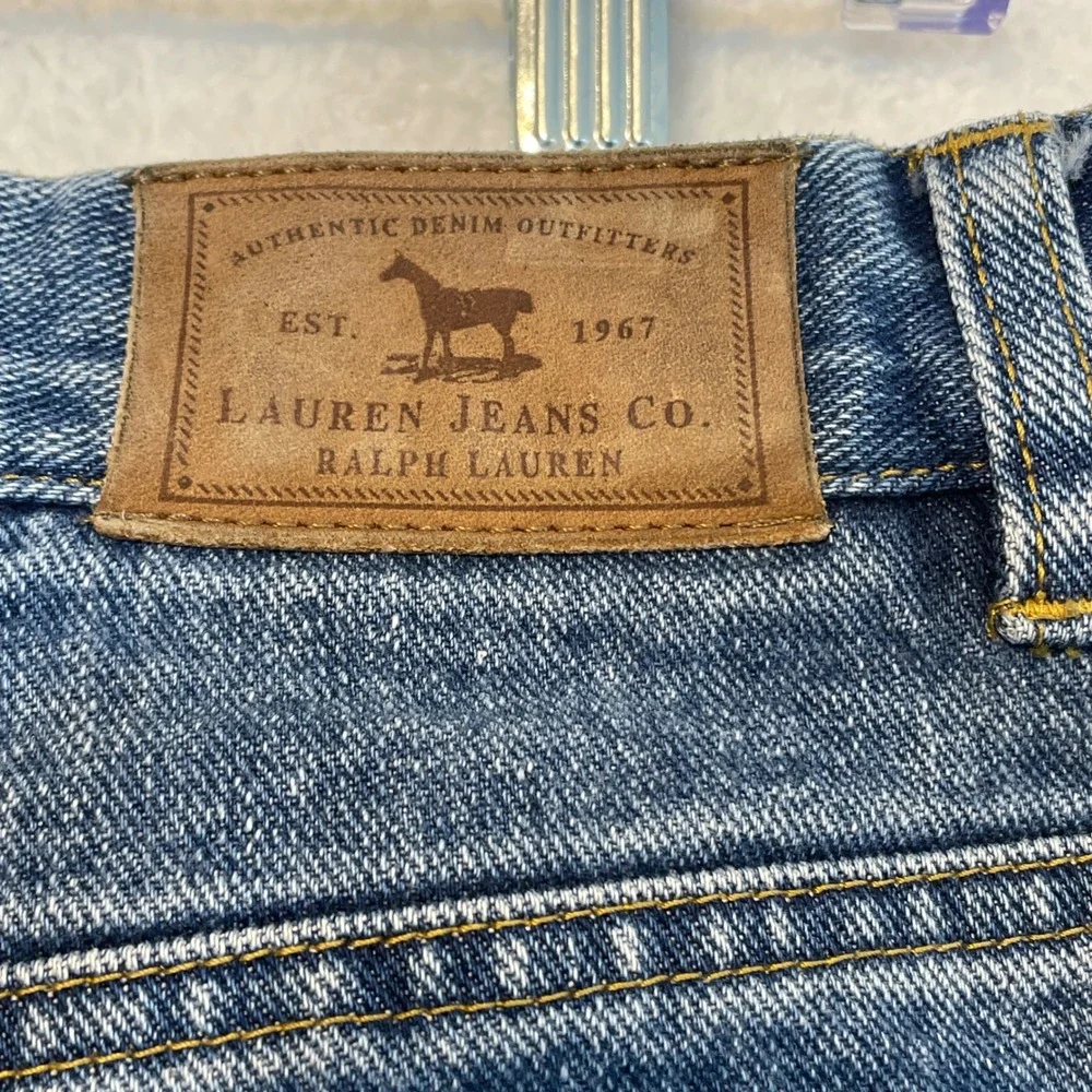 VTG Lauren Ralph Lauren High Rise Mom Jeans Medium Wash Tapered Leg Petite 10P
